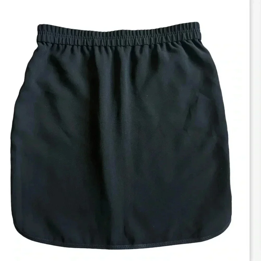 J. Crew Black Crepe Athletic style Mini skirt 8 - Picture 2 of 8